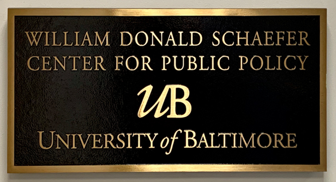 The Plaque from the Original Schaefer Center Building 1985